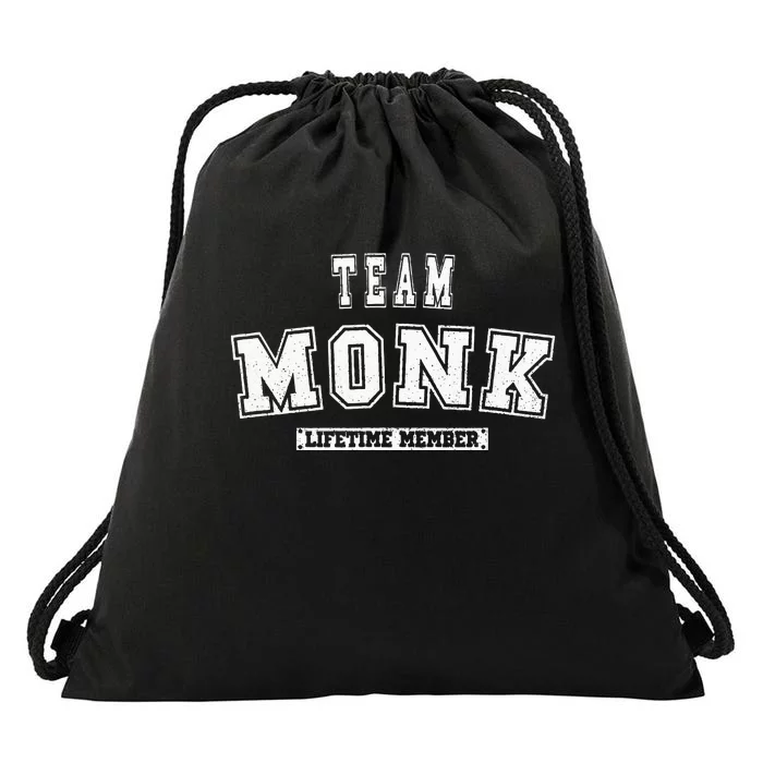 Team Monk Lifetime Member Family Last Name Drawstring Bag