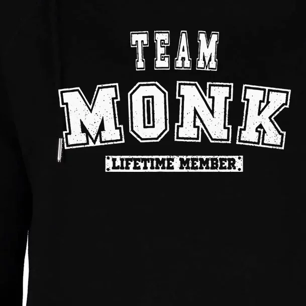 Team Monk Lifetime Member Family Last Name Womens Funnel Neck Pullover Hood