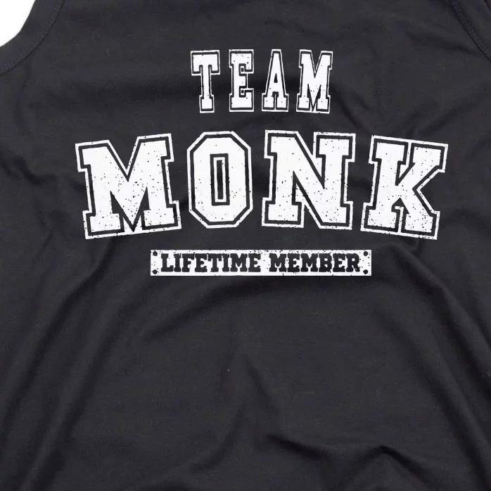 Team Monk Lifetime Member Family Last Name Tank Top