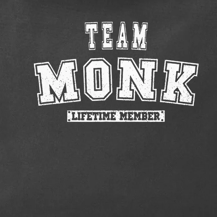 Team Monk Lifetime Member Family Last Name Zip Tote Bag