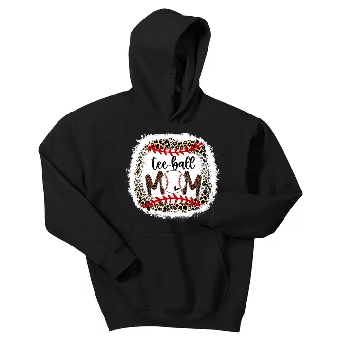 Tee-Ball Mom Leopard Tee-Ball Mom Kids Hoodie