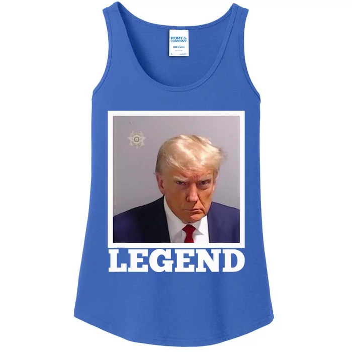 TRUMP MUGSHOT LEGEND President Trump 2024 Fulton Ladies Essential Tank