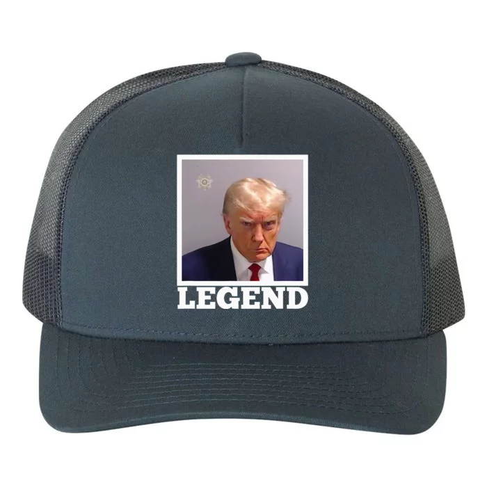 TRUMP MUGSHOT LEGEND President Trump 2024 Fulton Yupoong Adult 5-Panel Trucker Hat