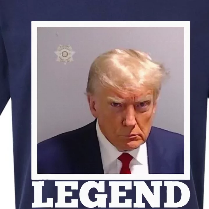 TRUMP MUGSHOT LEGEND President Trump 2024 Fulton Sueded Cloud Jersey T-Shirt