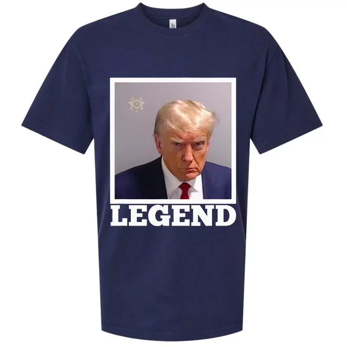 TRUMP MUGSHOT LEGEND President Trump 2024 Fulton Sueded Cloud Jersey T-Shirt