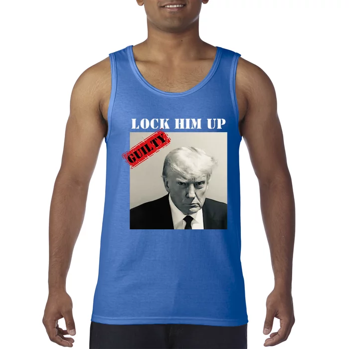 TRUMP MUGSHOT LOCK HIM UP GUILTY JAIL PRISON ANTITRUMP Tank Top