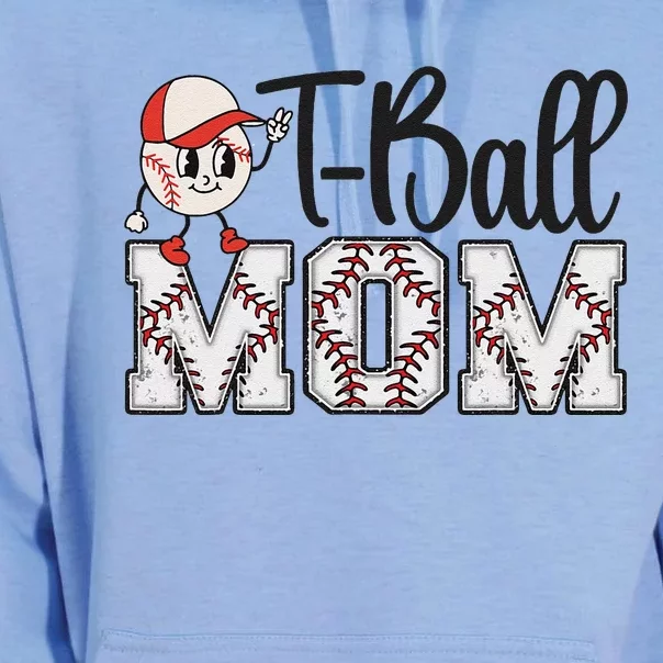 Teeball Mom Leopard Funny Tball Mom Mothers Day Unisex Surf Hoodie