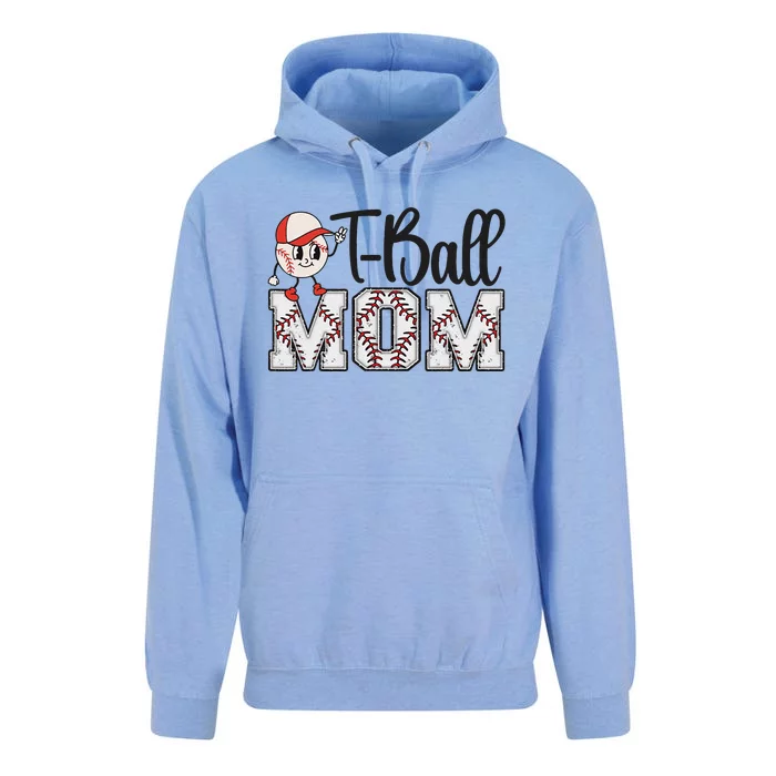 Teeball Mom Leopard Funny Tball Mom Mothers Day Unisex Surf Hoodie