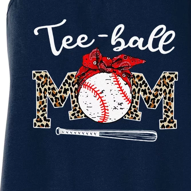 Teeball Mom Leopard Funny Teeball Mom MotherS Day 2024 Women's Racerback Tank