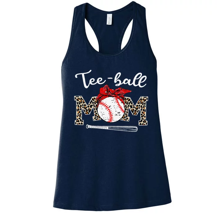 Teeball Mom Leopard Funny Teeball Mom MotherS Day 2024 Women's Racerback Tank