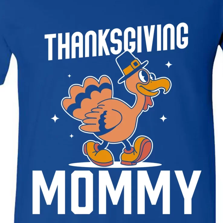 Thanksgiving Mommy Lover Cute Family Turkeys Thanksgiving Gift V-Neck T-Shirt