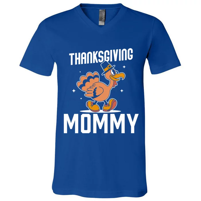 Thanksgiving Mommy Lover Cute Family Turkeys Thanksgiving Gift V-Neck T-Shirt