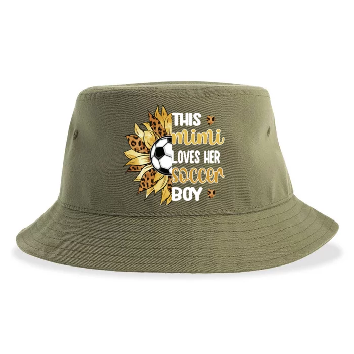 This Mimi Loves Her Soccer Boy Soccer Player Grandma Mimi Funny Gift Sustainable Bucket Hat