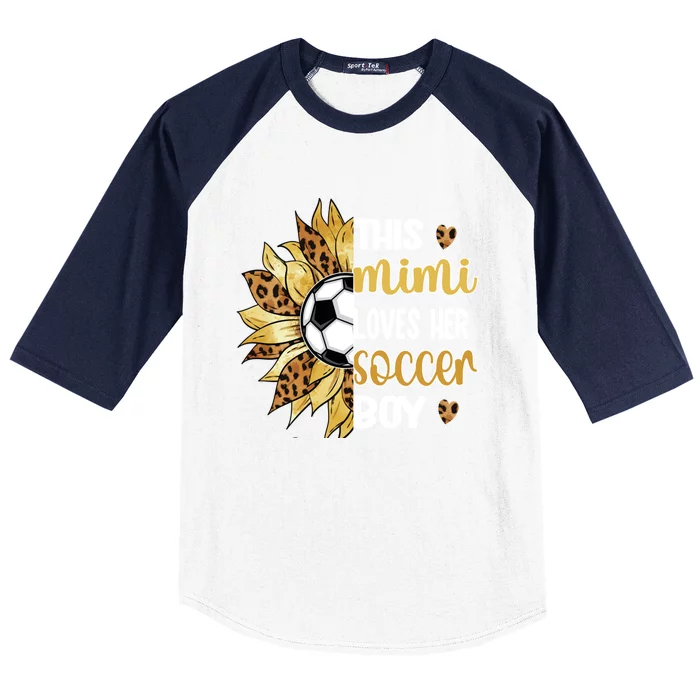 This Mimi Loves Her Soccer Boy Soccer Player Grandma Mimi Funny Gift Baseball Sleeve Shirt