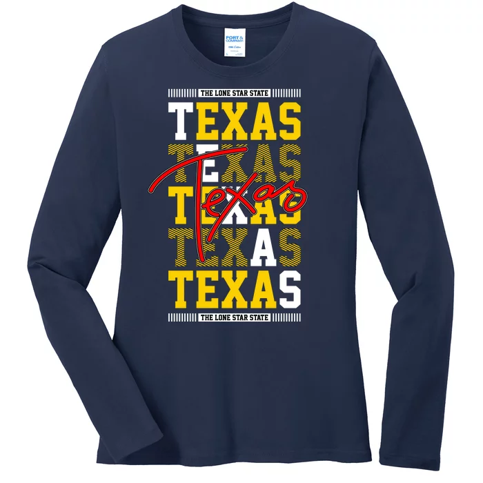 Texas Mashup Logo Ladies Long Sleeve Shirt