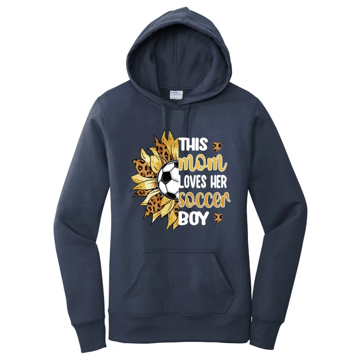 This Mom Loves Her Soccer Boy Soccer Mama Soccer Player Mom Gift Women's Pullover Hoodie