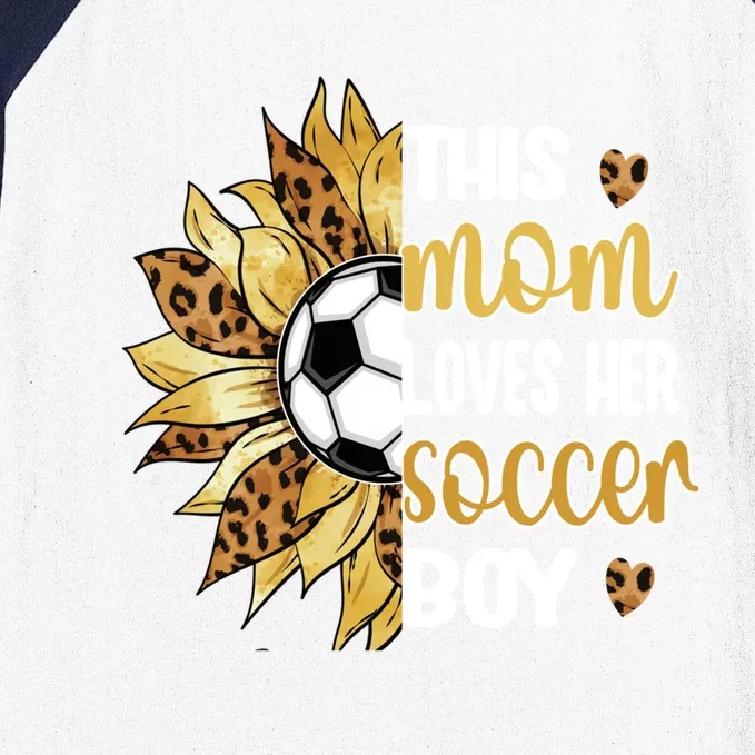 This Mom Loves Her Soccer Boy Soccer Mama Soccer Player Mom Gift Baseball Sleeve Shirt