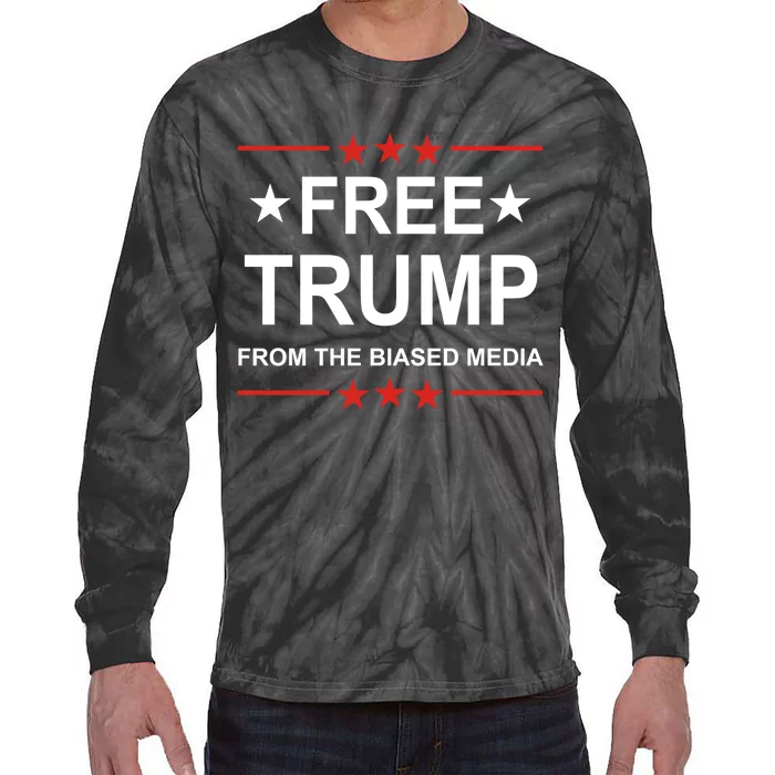 The Media Lies About Trump Pushing The Liberal Lies Meme Tie-Dye Long Sleeve Shirt