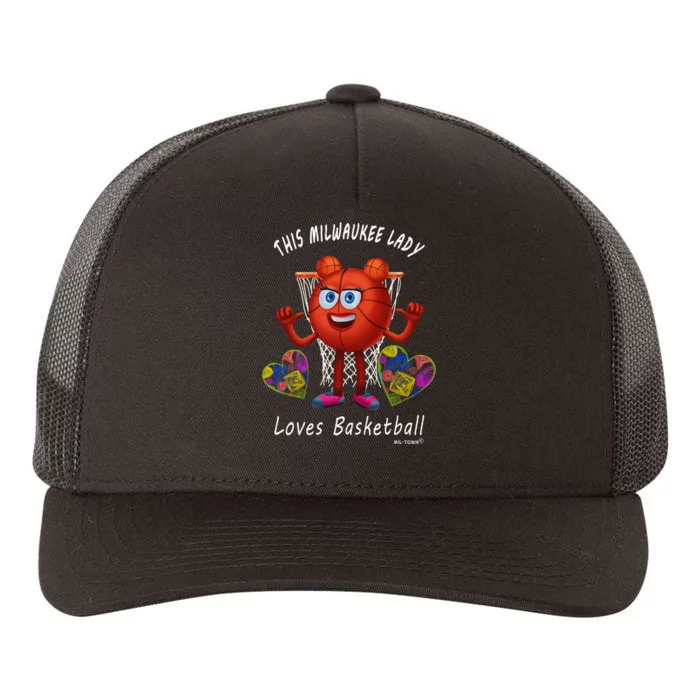 This Milwaukee Lady Loves Basketball Yupoong Adult 5-Panel Trucker Hat