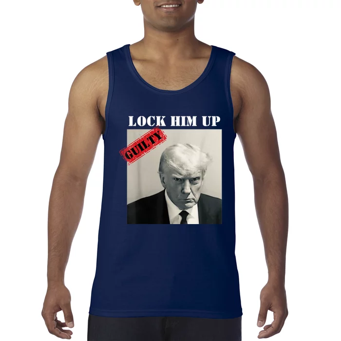 TRUMP MUGSHOT LOCK HIM UP GUILTY JAIL PRISON ANTI TRUMP Tank Top