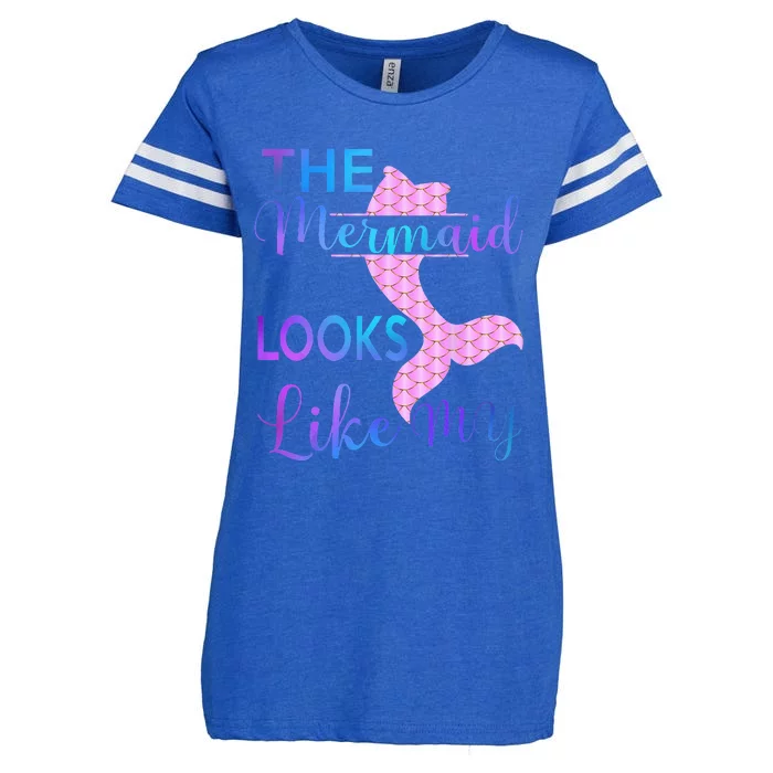 The Mermaid Looks Like Me Funny Mermaid Enza Ladies Jersey Football T-Shirt