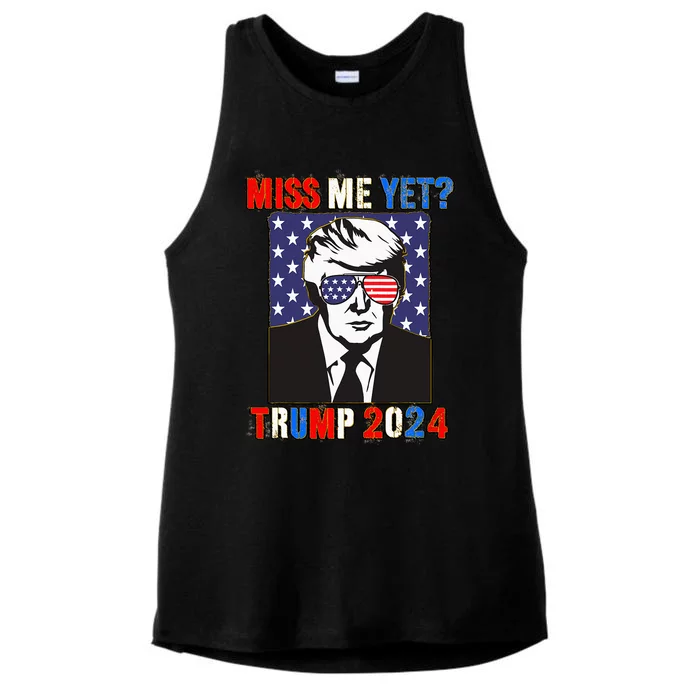 Trump Miss Me Yet Trump 2024 Patriotic 4th Of July Trump Ladies Tri-Blend Wicking Tank