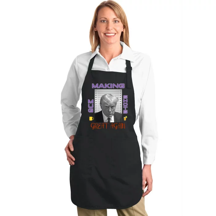 Trump Making Mug Shots Great Again Full-Length Apron With Pocket