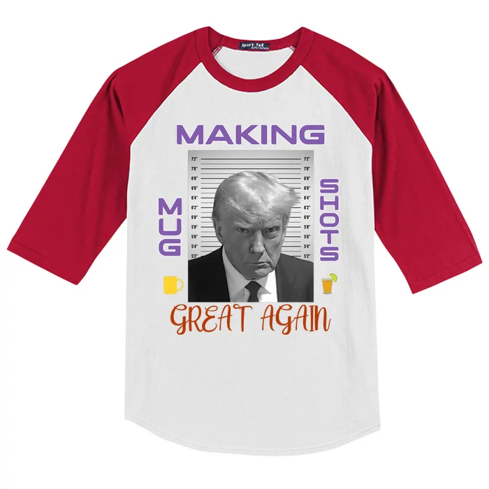 Trump Making Mug Shots Great Again Kids Colorblock Raglan Jersey