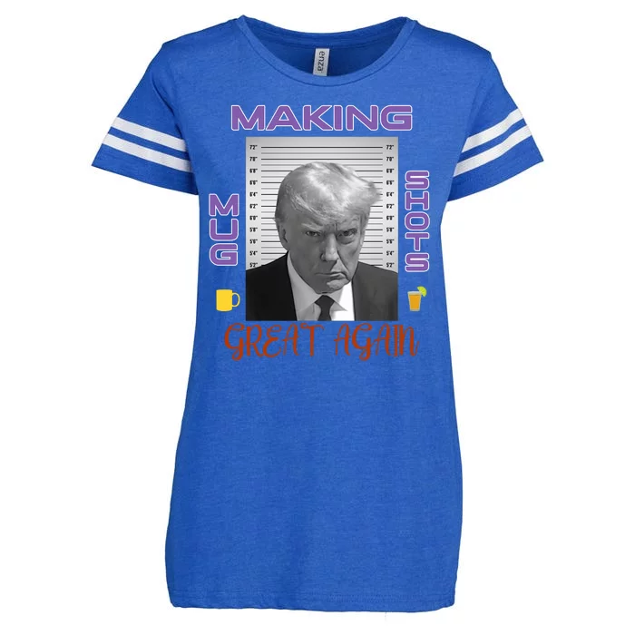 Trump Making Mug Shots Great Again Enza Ladies Jersey Football T-Shirt