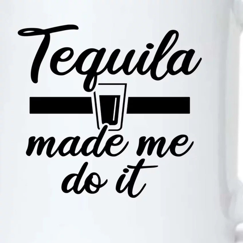 Tequila Made Me Do It Funny Gift Black Color Changing Mug