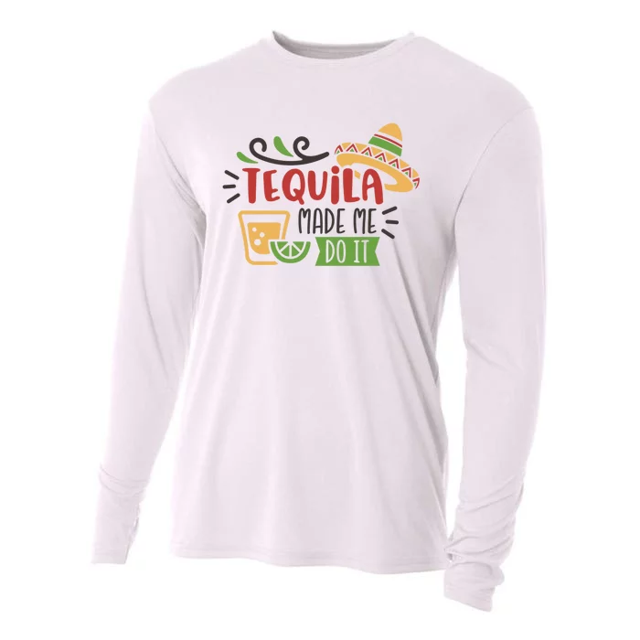 Tequila Made Me Do It Cinco De Mayo Cooling Performance Long Sleeve Crew