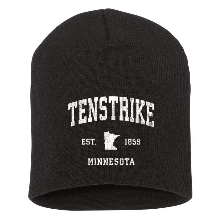 Tenstrike Minnesota Mn Vintage Athletic Short Acrylic Beanie