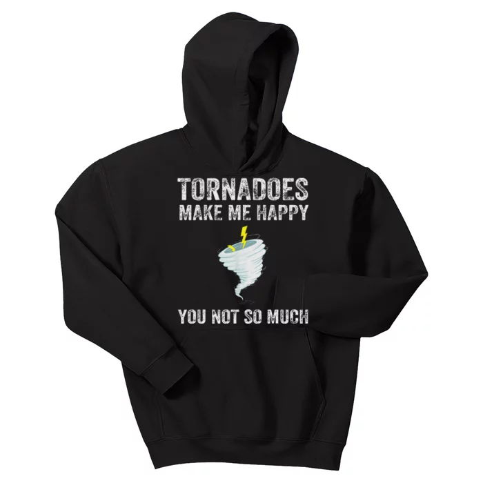 Tornadoes Make Me Happy Funny Design Kids Hoodie