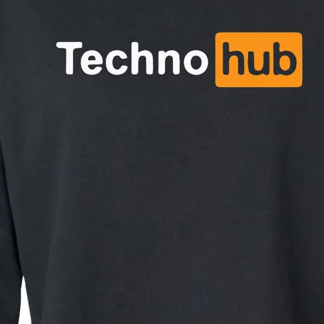 Techno Music Minimal Hard Clubbing Funny Festival Hub DJ Cropped Pullover Crew