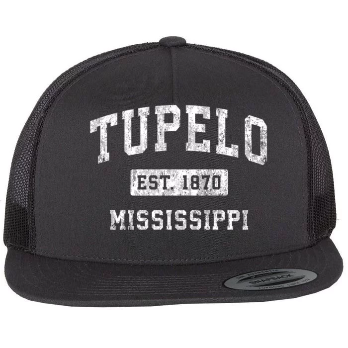 Tupelo Mississippi Ms Vintage Established Sports Flat Bill Trucker Hat