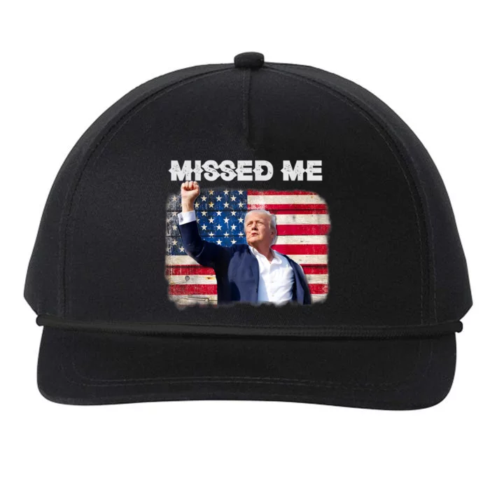 Trump Missed Me Pennsylvania Rally Patriot Usa 2024 Shot Snapback Five-Panel Rope Hat