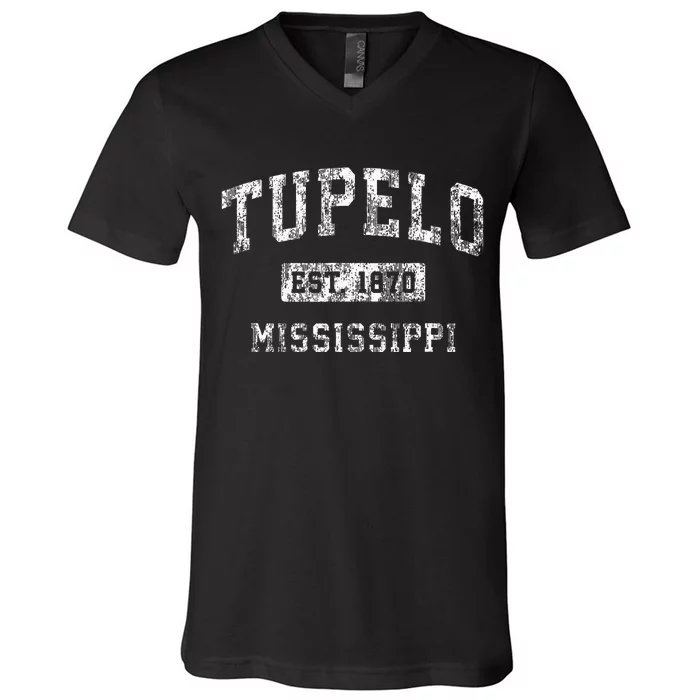 Tupelo Mississippi Ms Vintage Established Sports V-Neck T-Shirt