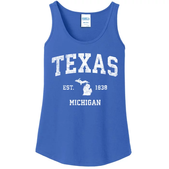 Texas Michigan Mi Vintage Sports Ladies Essential Tank