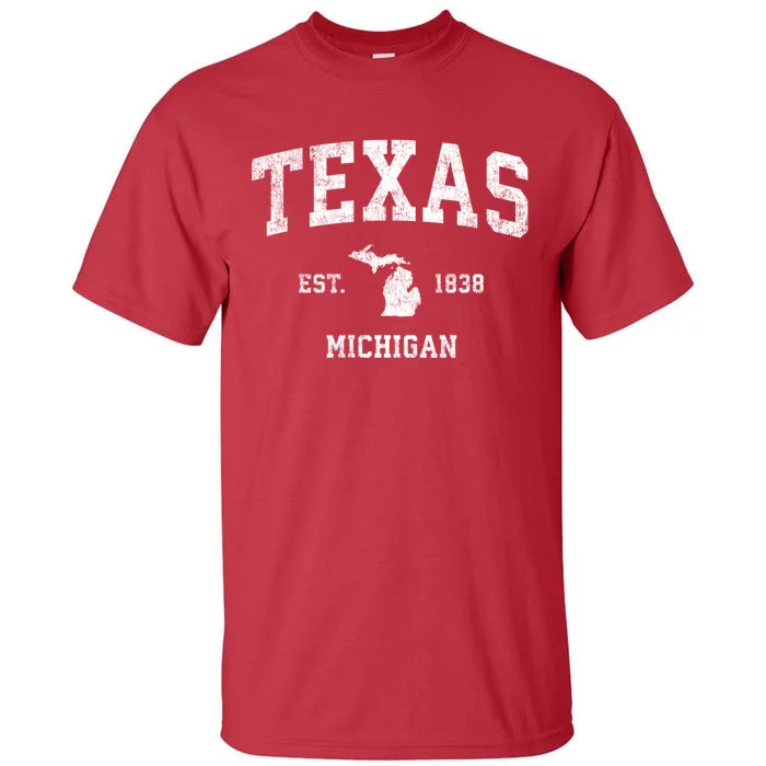 Texas Michigan Mi Vintage Sports Tall T-Shirt