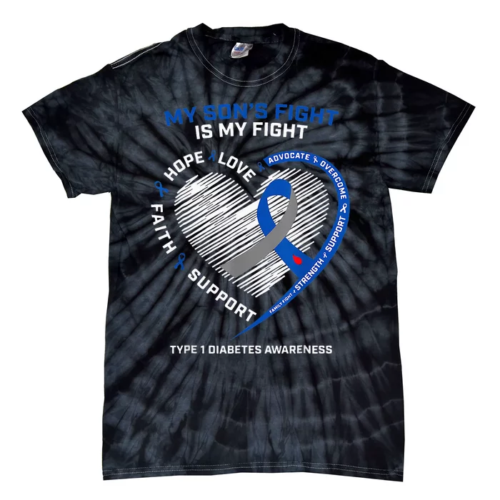 T1D Mom My Son's Fight Is My Fight Type 1 Diabetes Awareness Tie-Dye T-Shirt