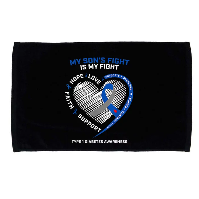 T1D Mom My Son's Fight Is My Fight Type 1 Diabetes Awareness Microfiber Hand Towel