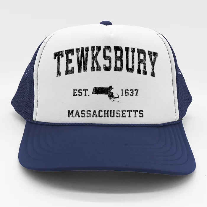 Tewksbury Massachusetts Ma Vintage Athletic Sports Trucker Hat