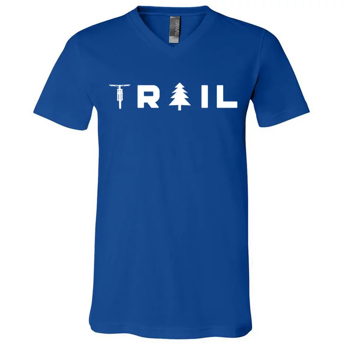 Trail Mtb Mountain Bike Cute Gift V-Neck T-Shirt