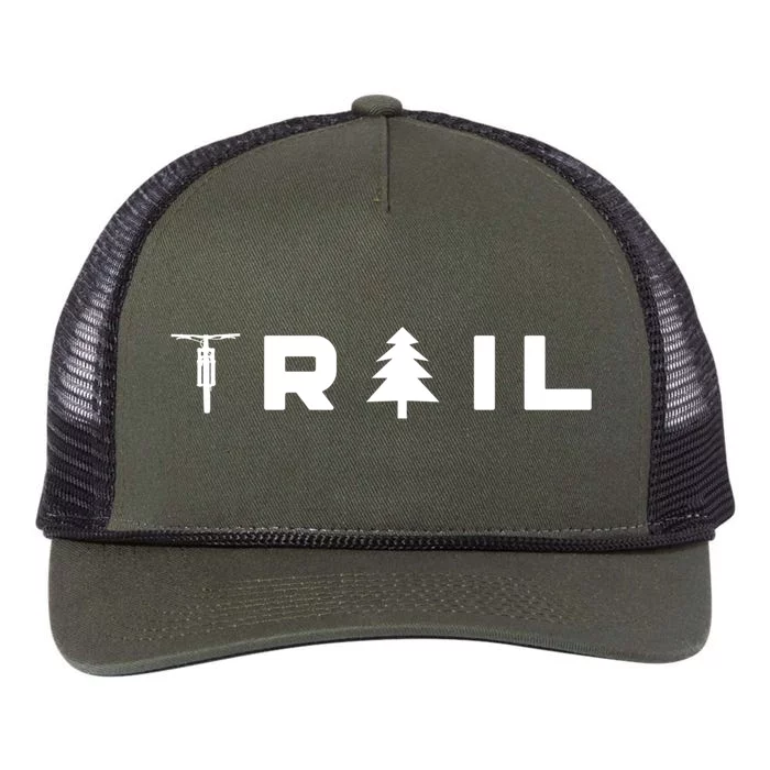 Trail Mtb Mountain Bike Cute Gift Retro Rope Trucker Hat Cap