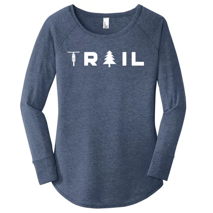 Trail Mtb Mountain Bike Cute Gift Women's Perfect Tri Tunic Long Sleeve Shirt