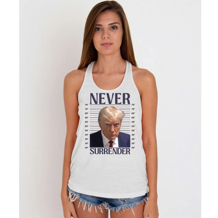 Trump Mugshot Meme Women's Knotted Racerback Tank