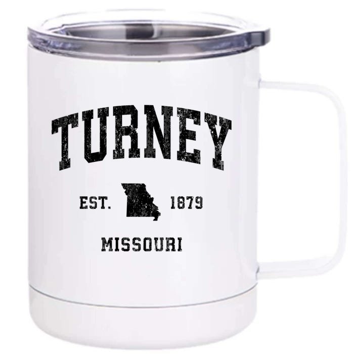 Turney Missouri Mo Vintage Athletic Front & Back 12oz Stainless Steel Tumbler Cup