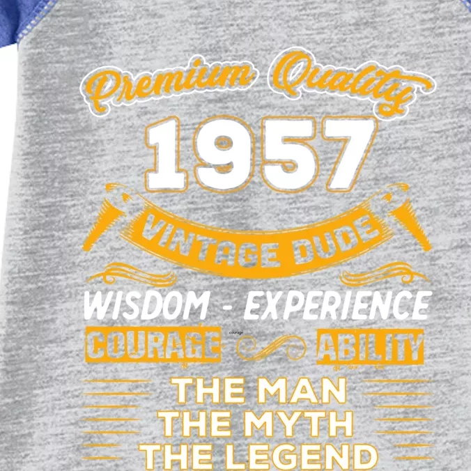 The Man Myth Legend 1957 65th Birthday Gift For 65 Years Old Gift Infant Baby Jersey Bodysuit