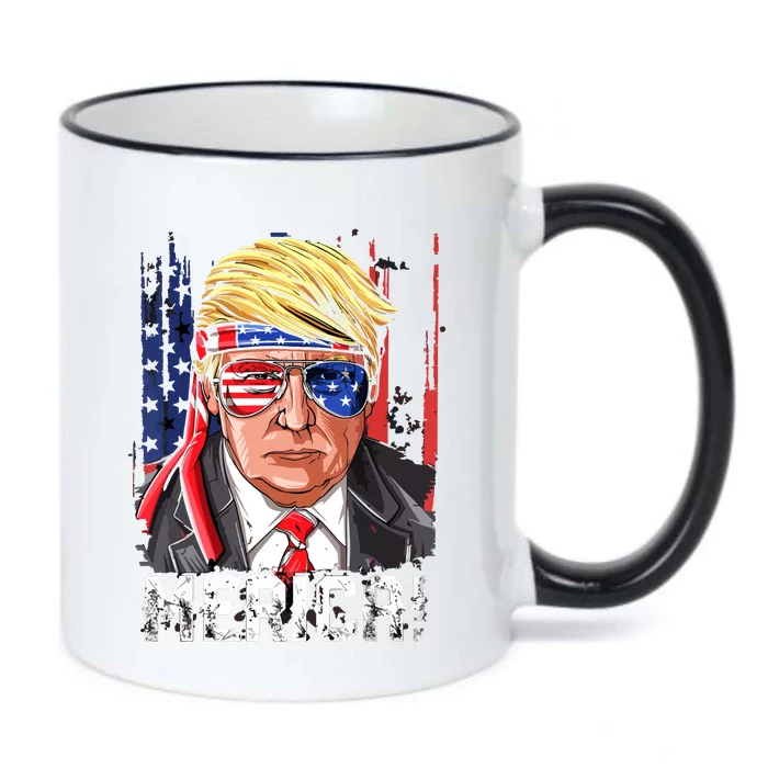 Trump Merica, Murica 4th Of July American Flag Black Color Changing Mug