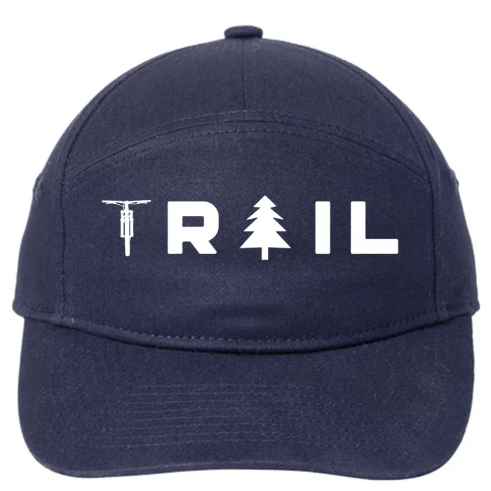 Trail Mtb Mountain Bike Meaningful Gift 7-Panel Snapback Hat